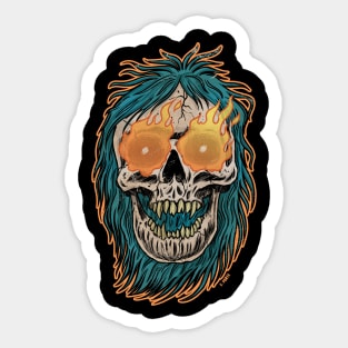 Flaming Skull  Frankenhorrors Vintage monster movie horror graphic Sticker